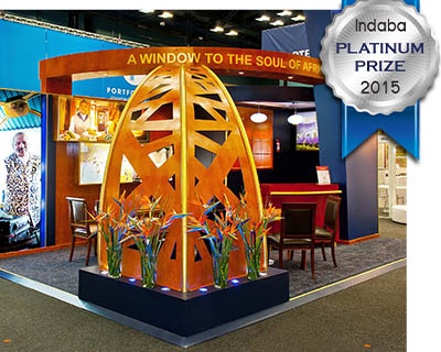 The Pivion designed Blue Train stand which wond the platinum award at Indaba 2015