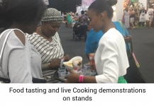 Food tasting and live Cooking demonstrations on stands