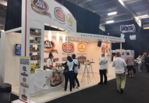 promo staff at work on an expo stand